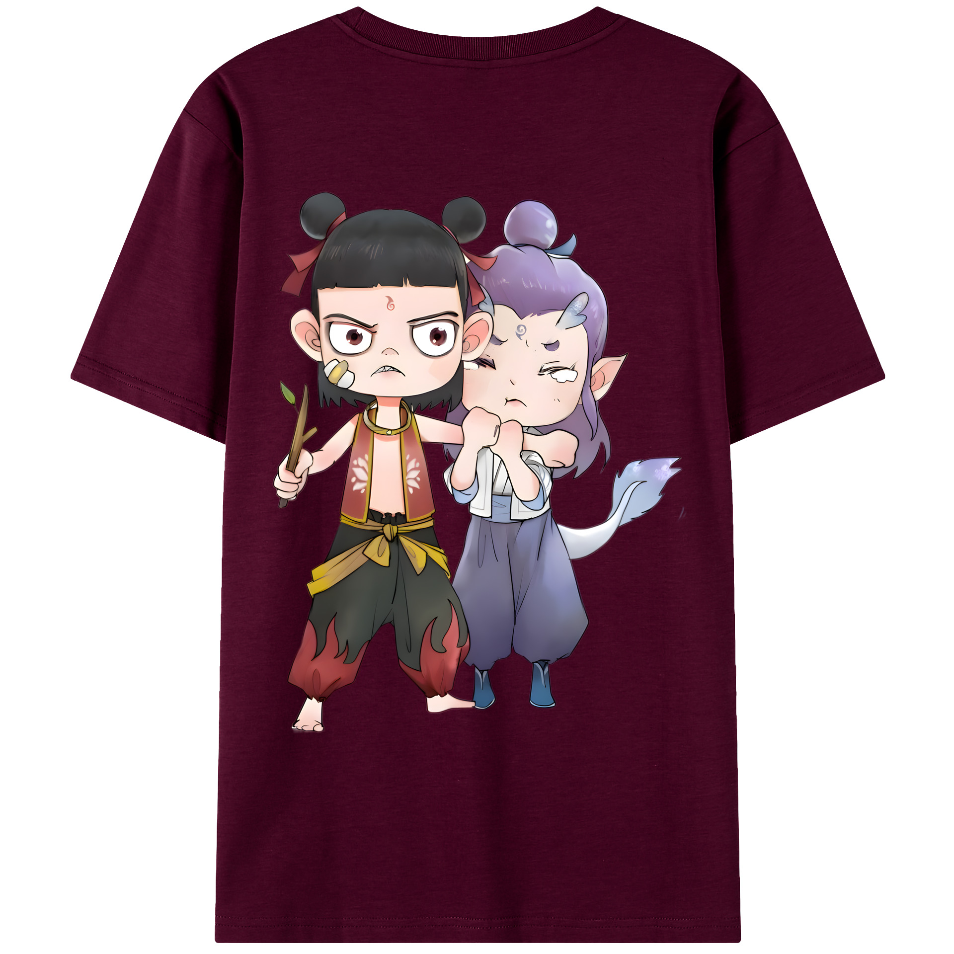 （画像用） Ne Zha 2 ナタ 魔童の大暴れ レディース半袖Tシャツ(バックプリント)